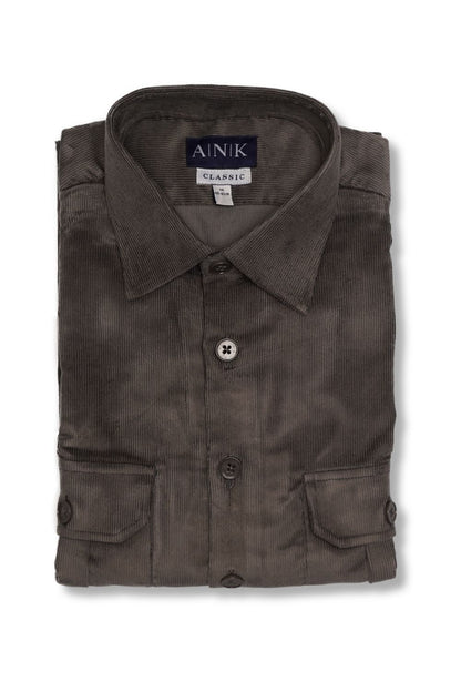 Light Grey Corduroy Overshirt