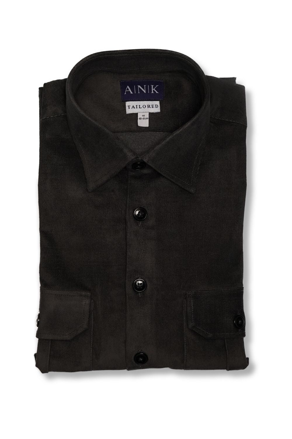 Charcoal Grey Corduroy Overshirt