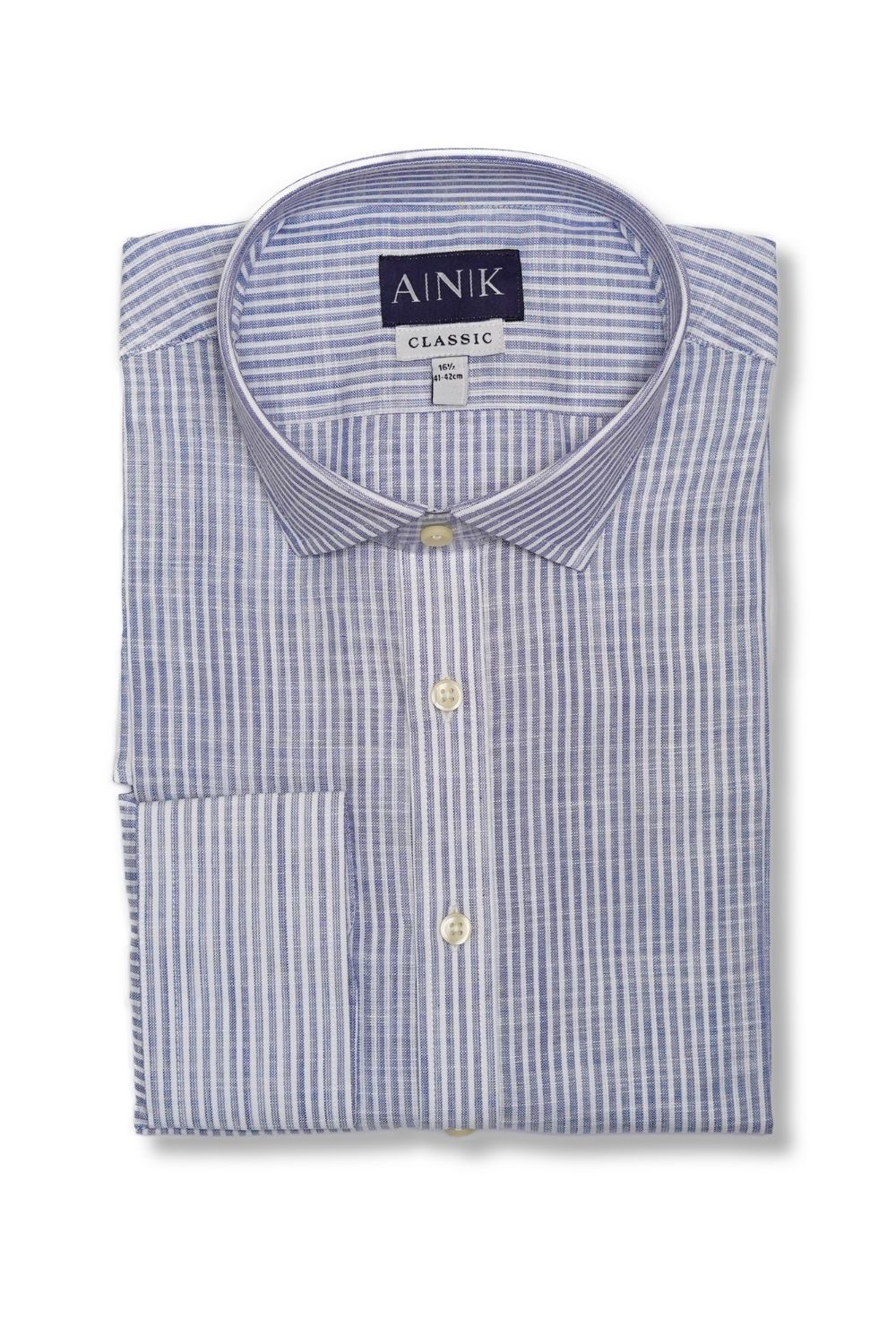 Blue-white Striped Linen Shirt