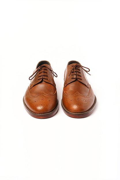 Tan Natural Wax Finish Wingtips