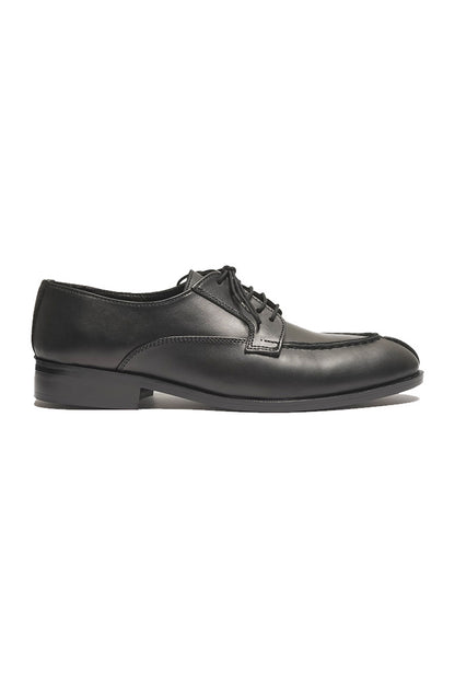Black Burnish Split-toe Derby
