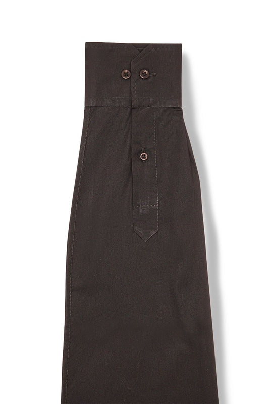 Black Poplin Mandarin Collar Cotton Shirt