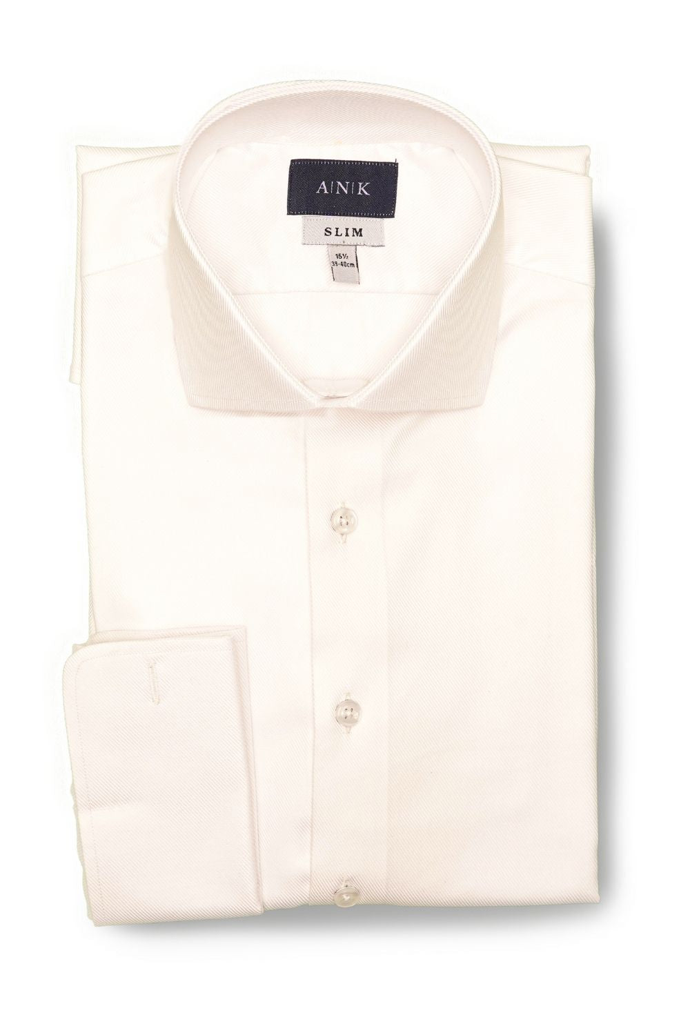 White Twill French Cuff Cotton Shirt