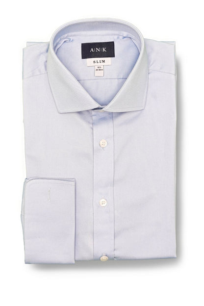 Sky Blue Twill French Cuff Cotton Shirt