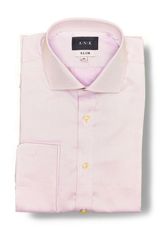 Purple Twill French Cuff Cotton Shirt