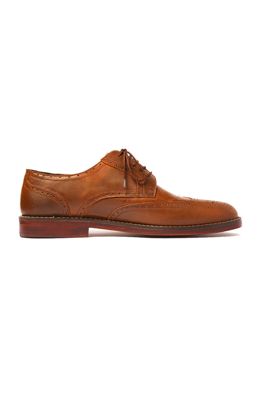 Tan Natural Wax Finish Wingtips