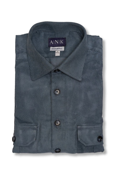 Blue Corduroy Overshirt
