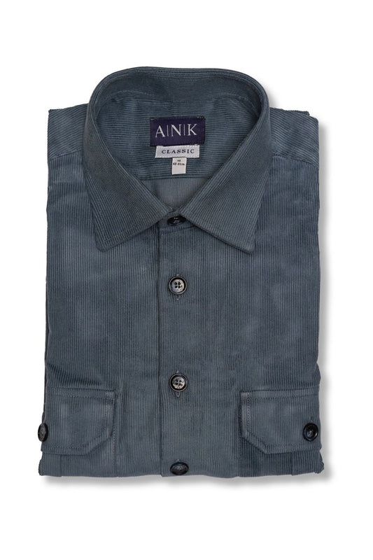 Blue Corduroy Overshirt
