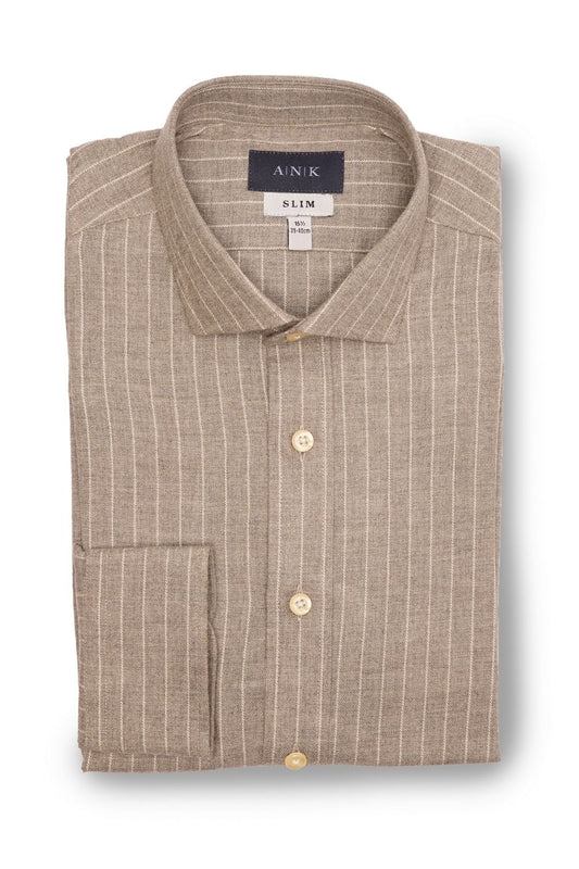 Grey Striped Cotton Shirt