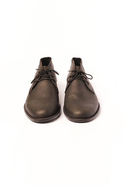 Grey Natural Wax Finish Chukka Boots