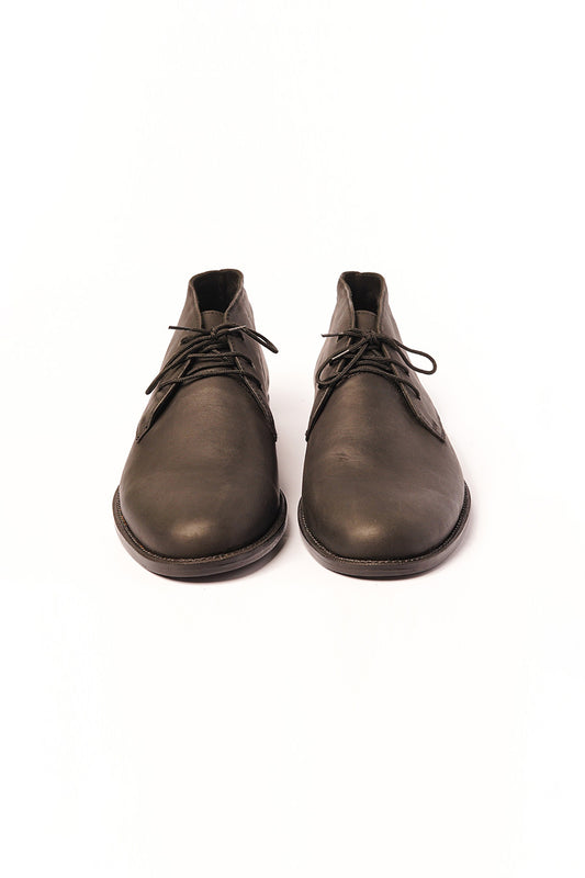 Grey Natural Wax Finish Chukka Boots