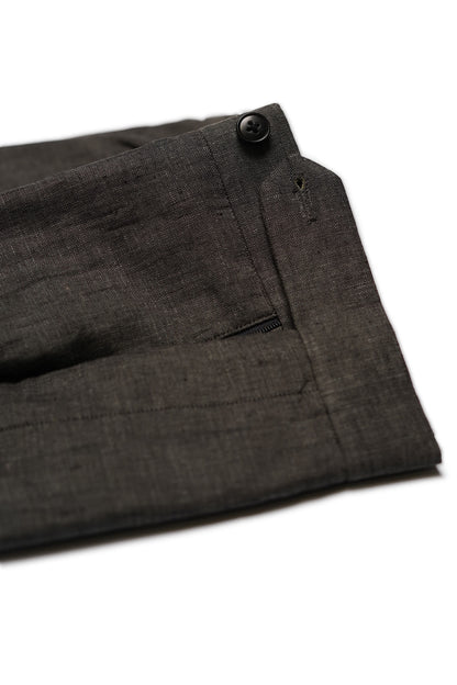 Charcoal Grey Straight Cut Linen Trousers