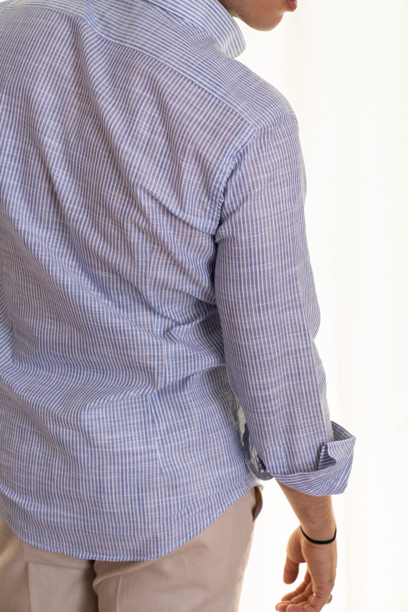 Blue-white Striped Linen Shirt