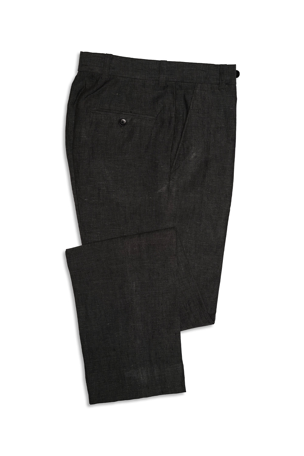 Charcoal Grey Straight Cut Linen Trousers