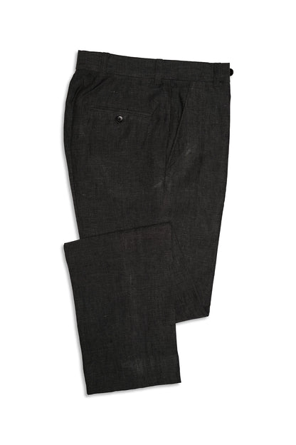 Charcoal Grey Straight Cut Linen Trousers