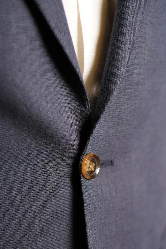 Navy blue 2-piece linen suit